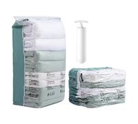 6-Pack Reusable Vacuum Compression Storage Bags Set, With Hand Pump, Sizes: 2 Jumbo Cuboid, 1XL, 1L, 1M, 1S, For Clothes, Quilts, Pillows