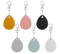 6 Pack RFID Key Fob Holder Keychain PU Leather Proximity Id Card Car Keychains Protector Case Cover with Key Ring & Carabiner Clip Keeper for Keyfob Token Tag Door Entry Access Control(Colorful)