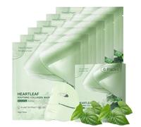 6 Pack Rice/Heartleaf Collagen Mask, Overnight Face Mask for Glass Skin, Rice Face Sheet Mask for Deep Hydating,Tightening, Anti Wrinkle, Brightening (6 Pack Heartleaf Collagen Face Mask)