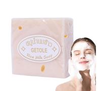 6 Pack Rice Soap, Thai Handmade Rice Soap, Natural Rice Milk Soap For Face And Body, Rice Lightening Soap Bar, Cleansing Bar For Bathing, Cleansing And Moisturising Skin Whitening Soap For Face&Body