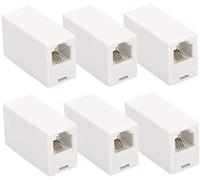 6 Pack Rj11 6P4C Inline Coupler Uvital Modular Female To Female Straight Telephone Extension Cable Cord Coupler Adapter White Nice and clever