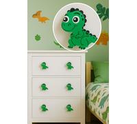 (6-Pack) Roarsome Dinosaur Theme Door Knobs - Pull Handles for Children's Drawers - Nursery, Playroom & Bedroom Decor (Small 6.0 x 5.0 cm)