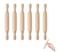 6 Pack Rolling Pin, Crafts Small Rolling Pin for Kids, Miniature Dough Rollers, Perfect for Cookies, Pastry, Clay, Polymer (14 * 2cm)
