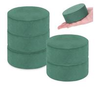 6 Pack Round Floral Foam Blocks 4" X 1.5" Florist Plant Foam Green Wet Dry Flower Foams for Fresh and Artificial Flowers Arrangements Wedding Party Decor DIY Craft