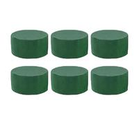 6 Pack Round Floral Foam Blocks - Wet Dry Reusable Green Cylinder Foam Bricks for Fresh & Artificial Flowers for Wedding Home Garden Decor, Florist Base for DIY Crafts Table Centerpieces