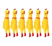 6 Pack Rubber Screaming Chicken Toy Yellow Rubber Squeaking Chicken Toy Novelty And Durable Rubber
