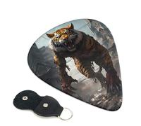 6 Pack Ruins Tiger Warrior Guitar Picks - 0.46 0.71 0.93 mm Includes Cool Guitar Picks Thin Medium Heavy Thickness, Electric Guitar Picks for Acoustic Guitar Bass Ukulele
