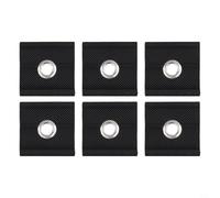 6-Pack RV Awning Hook for Outdoor Shelter, Door Curtain & Tent Track Roller Blind - PVC-Coated Heavy-Duty Socket Hooks, 5 x 5 cm, White Compatible(Black)