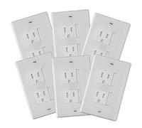 6-Pack Safety Innovations Self-closing (2 Screw) Decora Outlet Covers- An Alternative To Wall Socket Plugs for Child Proofing Outlets (White)