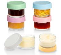 6 Pack Salad Dressing Container,50ml Lidded Glass Small Container,Reusable Dipping Cup Set,for Food Spice Fruit Sauce Cereal Snacks Storage (50ML)