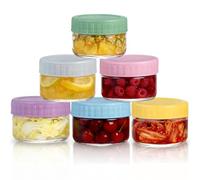 6 Pack Salad Dressing Container,80ml Lidded Glass Small Container,Reusable Dipping Cup Set,for Food Spice Fruit Sauce Cereal Snacks Storage (80ML)
