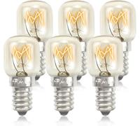 6 Pack Salt Lamp Bulb Oven Bulb 15W E14 Small Screw Bulb Light Wax Burner Bulbs Fridge Bulbs