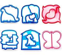 6 Pack Sandwich Cutters and Bread Crust Shape Remover for Kids, DesignerBox Animals Shapes Cake Sandwich Bread Mold Toast Mould Hand Tools DIY Sandwich Slicer Maker Kit - Colour Random