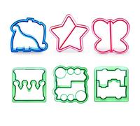 6 Pack Sandwich Cutters and Bread Crust Shape Remover for Kids, DesignerBox Animals Shapes Cake Sandwich Bread Mold Toast Mould Hand Tools DIY Sandwich Slicer Maker Kit (6 Pack-c)