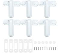 6 Pack Sash Jammer Blocker - Door & Window Lock Anti Theft - Additional Home Security for PVC/uPVC Windows and Doors - Zinc Cast Alloy