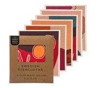 6 Pack Savannah Swedish Dishcloths - Mixed Colours Reusable Cleaning Cloths - 100% Biodegradable & Compostable Eco Friendly Kitchen Cloths - Washable Absorbent Sponge Alternative for Dishes