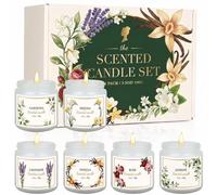 6 Pack Scented Candles for Women - Lavender, Vanilla, Gardenia, Rose, Jasmine, Freesia Floral Scents, 21oz Natural Soy Wax Aromatherapy Candless for Relaxation Stress Relief & Birthday Gifts for Women