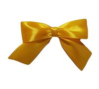 6 Pack Self Adhesive Large 8cm Pre Tied Satin Bows Craft 2.5cm Ribbon (Gold)