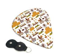 6 Pack Sheep Chicken Carrot Hedgehog Duck Guitar Picks, Bass Electric Acoustic Guitar Ukulele Accessories, Thin Guitar Picks Plectrums with Organizer Bag