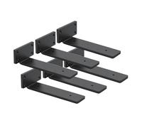 6 Pack Shelf Brackets 8 Inch Floating Shelf Bracket 1/5 inch Thick Heavy Duty Hidden Shelf Brackets Iron Metal Brackets for Shelf Support with Screw Included