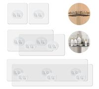 6 Pack Shower Caddy Adhesive Replacement, Strong Adhesive Sticker Hooks, No Drilling Strong Hook Strip for Corner Shower Caddy Bathroom Shelf Basket Soap Dish Hanging Hooks Kitchen Accessories