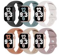 6 Pack Silicone Bands Compatible with Apple Watch Band 38mm 40mm 41mm 42mm 44mm 45mm 46mm 49mm Women Men, Soft Sport Strap Replacement Wristband for iWatch Series 10 9 8 SE 7 6 5 4 3 2 1 Ultra