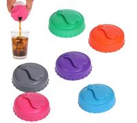 6-Pack Silicone Beverage Can Covers -Fit for Standard Cans - Leakproof Seal for Soda, Beer, and Juice - BPA-Free & Reusable