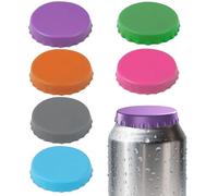 6-Pack Silicone Can Lids - Reusable, Airtight Seal for Soda Cans to Keep Drinks Fresh and Prevent Spills