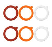 6 Pack Silicone Canning Jar Seals (3.74 Inch) - Durable Leakproof Rubber Jar Seals for Mason Regular Mouth Jars, Easy-Install Replacement Gaskets for Food Preservation, Pickling Essentials(3 colors)