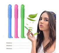 6-Pack Silicone Chewable Breather Sticks with Metal Cleaning Brushes, Tobacco Free Oral Fixation Relief for Focus, Stress & Habit Replacement, Portable Design for Commuters Students & Professionals