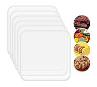 6 Pack Silicone Dehydrator Sheets, Food Dehydrator Trays, 11" x 11" Dryer Sheets, Non-Stick Fruit Leather Trays for Jerky, Fruit, Herbs, Swiss Rolls