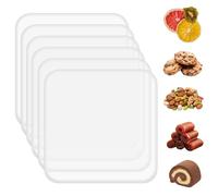 6 Pack Silicone Dehydrator Trays for Liquids, Fruit Leather Trays for Dehydrator, Non-stick Silicone Dryer Mats with Edge,Reusable Dryer Sheet for Jerky, Fruit, Meat, Herbs (11 * 11″)
