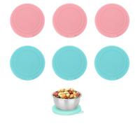 6 Pack Silicone Lids, Airtight Reusable Jar Covers, Fits Cheesecake and Dessert Containers, Airtight Seal Lid for Glass jar Containers (Jars not included)