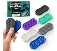 6 Pack Silicone Magnetic Fidget Slider, Sensory Stress Reliever Magnetic Fidget Toys for Adults & ADHD Kids, Ideal Focus Aid and Mindful Play Gadget (Minimalist color)