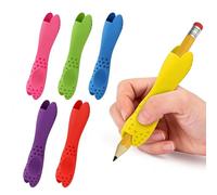 6-Pack Silicone Pencil Grips, Soft Pliable Helper for Youth and Grown-Ups, Two-Way Nonskid Shape for Either Side, Fosters Correct Hold and Fine Motor Precision in Script and Art Tasks for All Ages