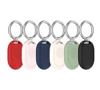 6-Pack Silicone Protective Case with Keychain Compatible with Xiaomi Smart Tag Protector, Anti-Lost Shockproof Cover Sleeve with Key Ring (Pack6-B)