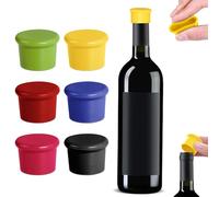 6 Pack Silicone Wine Stoppers-Reusable Wine Bottle Cover to Replace cork,Wine Bottle Stopper Silicone Bottle Caps,Easy to clean