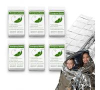 6 Pack Silver Emergency Foil Blankets, Thermal Survival Blanket,130x210cm