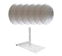 6 Pack Silver Glitter Oval Placemats 42x30cm with Silver Star Christmas Table Runner 30x200cm - Festive Dining Table Set for Christmas Dinner, Parties & Seasonal Decor