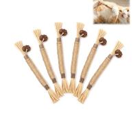 6 Pack Silvervine Chew Sticks for Cats, Natural Matatabi Kitten Chew Toys | Silvervine, hemp rope, raffia and gall fruit, 21cm long, 1.5cm diameter, chewing and interactive play