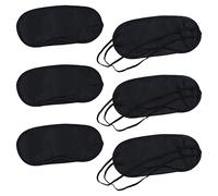 6 Pack Sleep Eye Blindfold Shade Cover, Sleeping Blindfold for Men & Women, Suitable for Lunch Break/Travel/on The Plane/Hotel/Camping Usage (Black)