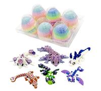 6-Pack Small Mystery Dr-Agon Eggs, With 3d Printed Design, 300g, 3d Dr-aGon Egg, Easter Basket Filler, Safe Materials, For Children, Adults, Easter Basket, Party, Holiday, Collectible