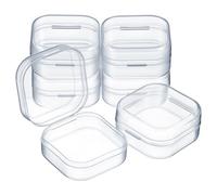 6 Pack Small Plastic Clear Beads Storage Containers Box Mini Plastic Storage Boxes With Lids Thicken Mini Jewelry Cases For Jewelry Crafts Ear Plug Holder And More (1.38 X 1.38 X 0.71 Inches)