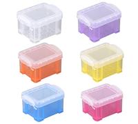 6 Pack Small Plastic Storage Box Really Useful Box Mini Storage Boxes Organiser Box With Lids (8.5 * 6.5 * 5CM/3.34 * 2.6 * 2inch)