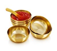 6 Pack Small Stainless Steel Dipping Sauce Bowls, Individual Round Pinch Bowls for Side Dishes, Sushi Dipping Bowl, Ingredient Bowl for Prep, Condiment (Gold)