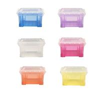 6 Pack Small Storage Box with Lid Mini Plastic Storage Box Organiser Clear Bin Box (8.5*6.5*5CM/3.34*2.6*2inch)aniser Box with Lid Small Storage Bin Box (8.5*6.5*5CM/3.34*2.6*2inch)