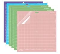 6 Pack Smart Cutting Mat 12x12 Inch for Cutting Machine, Light/Standard/Grip/FabricGrip Cut All The Essentials, Portable Design from Delicate Paper to Heavier Specialty Materials (Multicolor)
