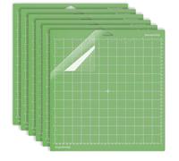 6 Pack Smart Cutting Mat 12x12 Inch for Cutting Machine, Light/Standard/Grip/FabricGrip Cut All The Essentials, Portable Design from Delicate Paper to Heavier Specialty Materials (Green)