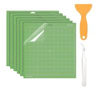 6 Pack Smart Cutting Mat 12x12 Inch for Cutting Machine, Light/Standard/Grip/FabricGrip Cut All The Essentials, Sticky Quilting Replacement Cut Mats from Delicate Paper to Heavier Specialty Materials
