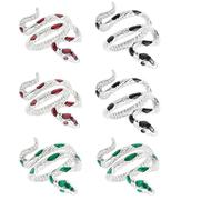 6 PACK Snake Crochet Ring, Adjustable Open Snake Rings, Yarn Rings, Crochet Tension Tool Finger Ring, Handmade Crochet Tension Ring for Crocheters Knitters Women